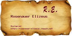 Rosenauer Elizeus névjegykártya